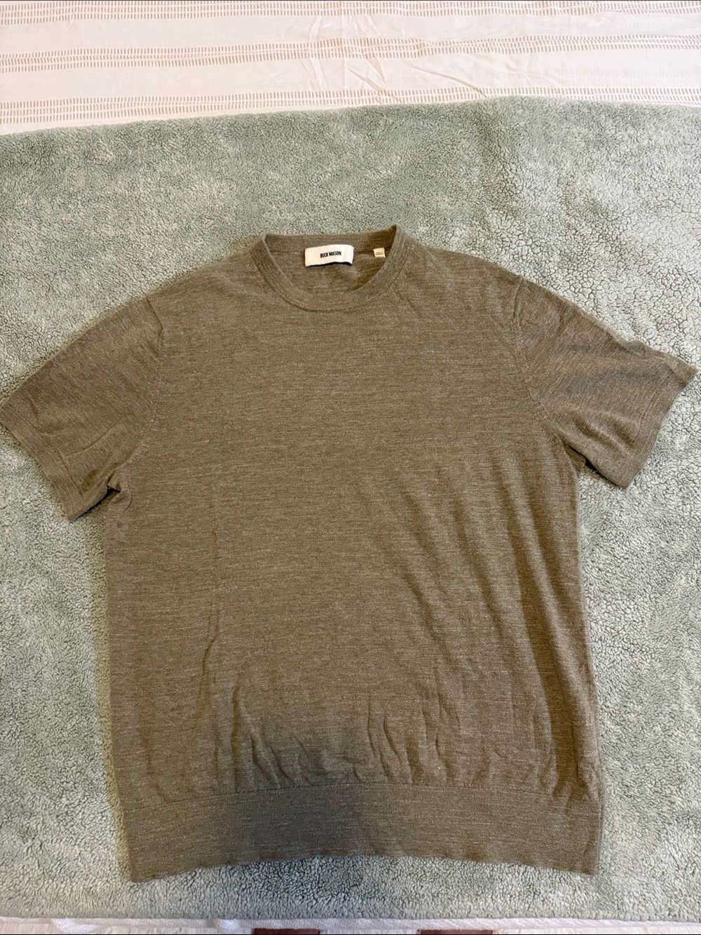 Buck Mason Short Sleeve Crewneck T-Shirt in Olive Green